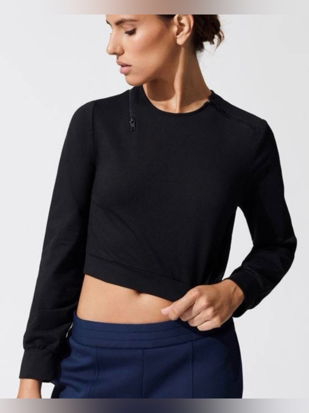 Cushnie et ochs cropped zipper long sleeve top - Picture 6 of 12